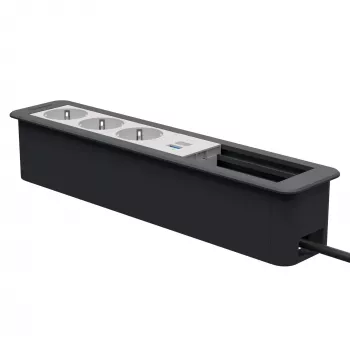 Kindermann CP Office Frame 6-fach 3x Schuko 1x USB-A Ladeanschluss