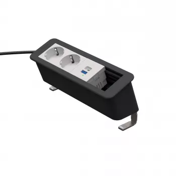 Kindermann CP Office Desk Power Module 4-Fold 2x Schuko 1x USB-C PD 60W (7550000232)