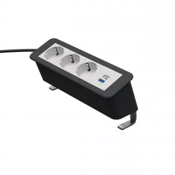 Kindermann CP Office desk 4-f 3x Steckdose 1x USB PD