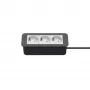 Kindermann CP Office Frame 3-Fach 3x Power Socket Desk Connectivity Panel Silver/Black