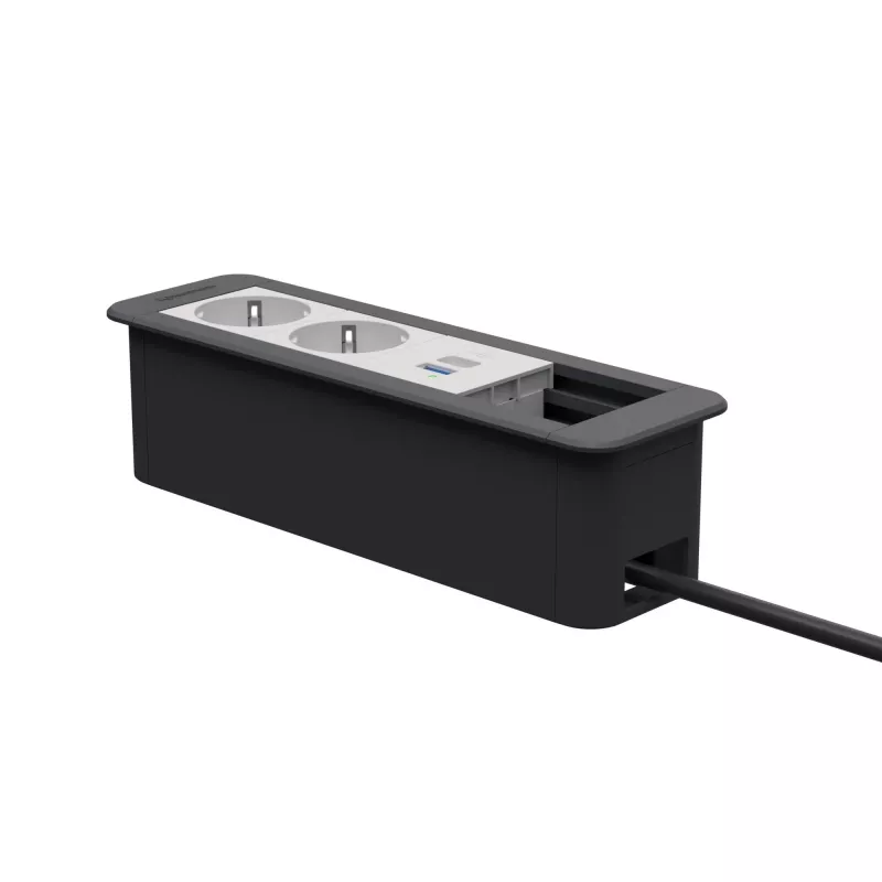 Kindermann CP Office Frame 4-Fold 2x Schuko 1x USB-C PD Tisch-Strom- und Datenmodul