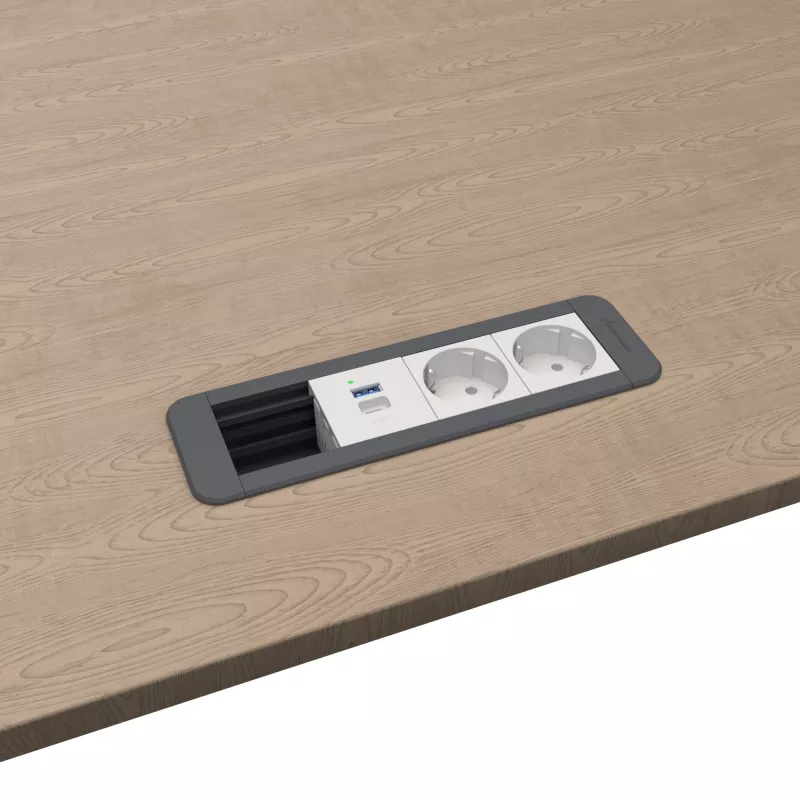 Kindermann CP Office Frame 4-Fold 2x Schuko 1x USB-C PD Tisch-Strom- und Datenmodul