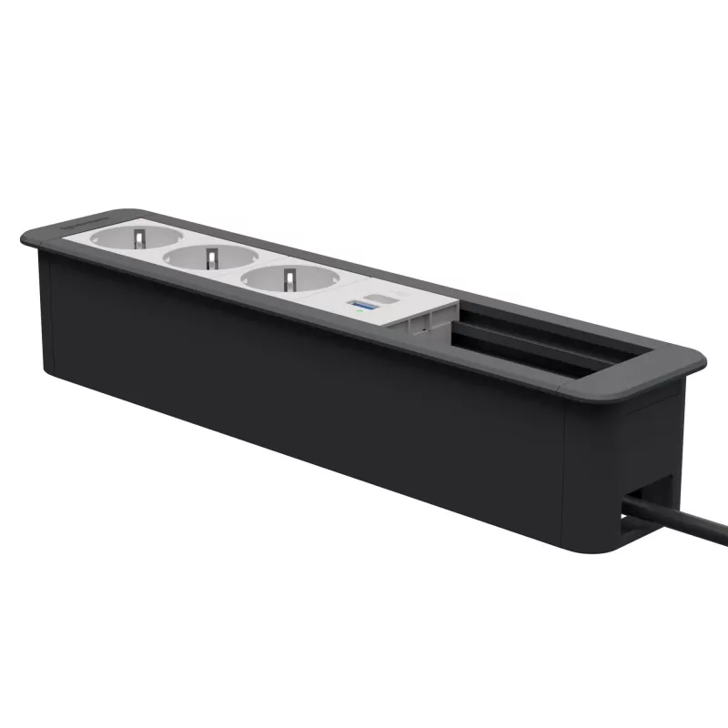 Kindermann CP Office Frame 6f 3xSt 1xUSB PD Schreibtisch-Konnektivitäts-Hub