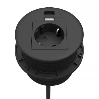 Kindermann CablePort Table Black (STS-R90-2 blac) - Tischanschlussfeld-Gehäuse