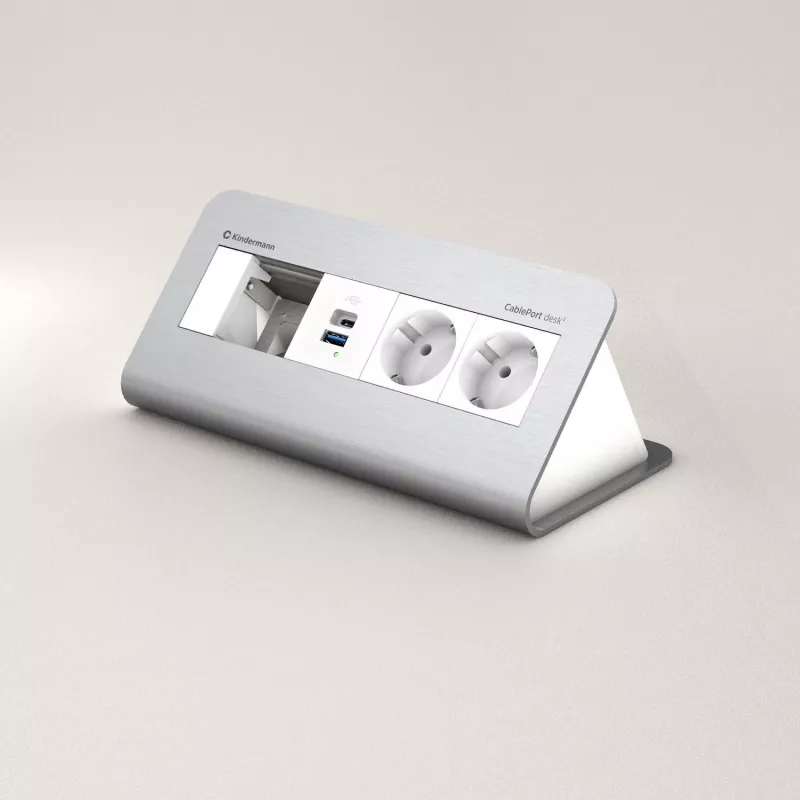 Kindermann CP desk² 80 4-Slot 2x Power USB Desktop-Anschlusspanel