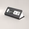 Kindermann CP desk² 80 4-fach Tischanschlussfeld mit 1x Strom und 1x USB-A, Silber/Schwarz