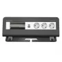 Kindermann CablePort desk² 6-fach 3x Schuko 2x USB-A Schreibtisch-Anschlussmodul Silber/Schwarz
