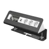 Kindermann CablePort desk² 6-fach 3x Schuko 2x USB-A Schreibtisch-Anschlussmodul Silber/Schwarz