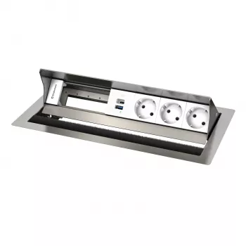 Kindermann CP Standard² VA 6f. 3xStr, 1xUSB Tischanschlussfeld