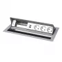 Kindermann CP Standard² 6-Fach Tischanschlussfeld mit 3x Strom und 1x USB-A-Ladefunktion, Silber