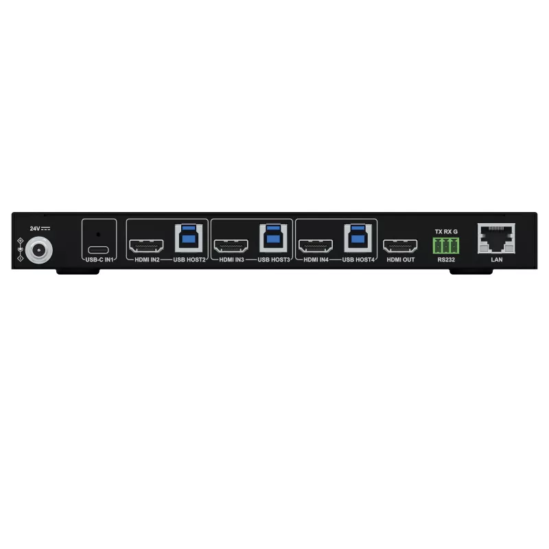 Kindermann KVM Switch 41C - 4-Port Digitaler KVM Switch mit DVI-D, USB, Audio, EDID-Emulation