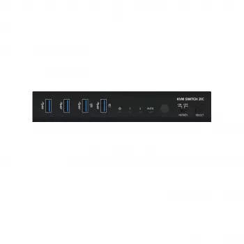 Kindermann KVM Switch 21C - 2-Port DVI-I KVM Switch mit Audio und USB-Hub