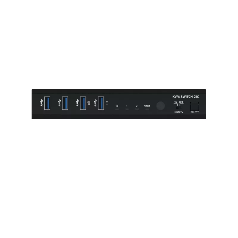 Kindermann KVM Switch 21C - 2-Port DVI-I KVM Switch mit Audio und USB-Hub