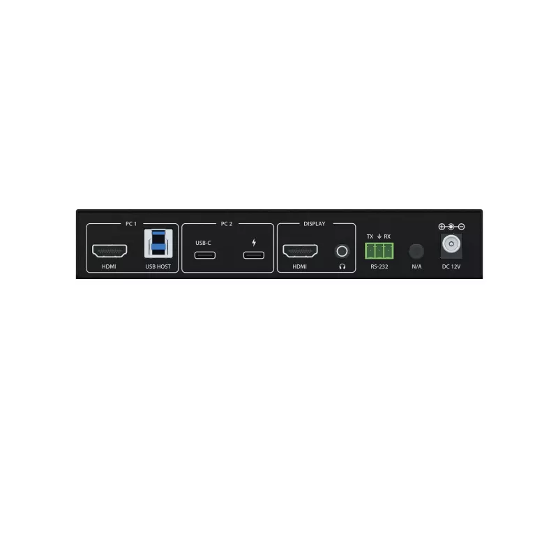 Kindermann KVM Switch 21C - 2-Port DVI-I KVM Switch mit Audio und USB-Hub