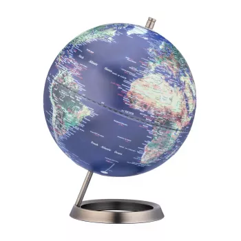TROIKA Globe 23.5 Degrees (G2507-P2P2/CB) - Schreibtischglobus Briefbeschwerer, Chromsockel, 60mm