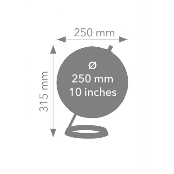 TROIKA Globe 23.5 Degrees (G2507-P2P2/CB) - Schreibtischglobus Briefbeschwerer, Chromsockel, 60mm