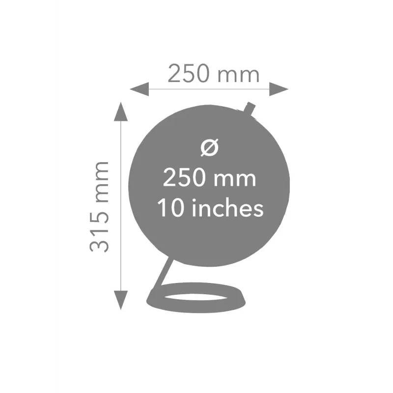 TROIKA Globe 23.5 Degrees (G2507-P2P2/CB) - Schreibtischglobus Briefbeschwerer, Chromsockel, 60mm