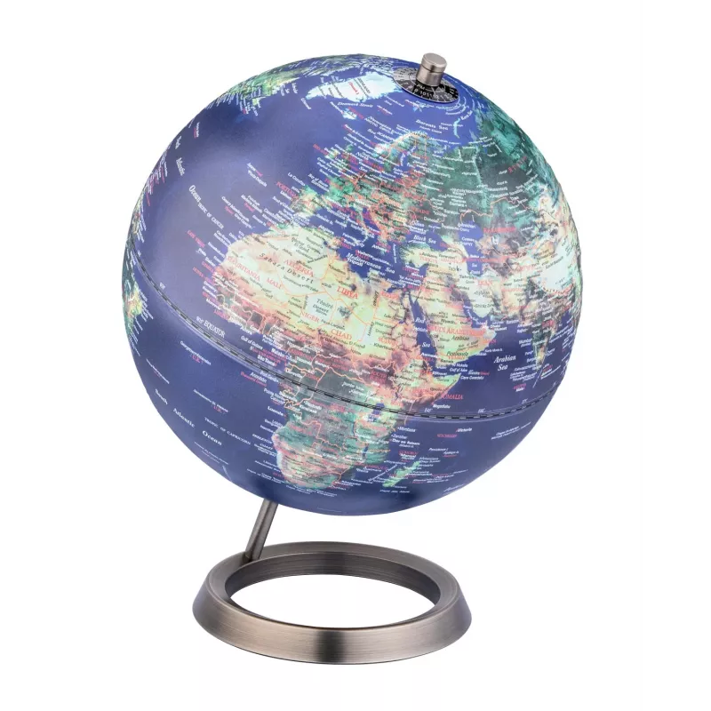 TROIKA Globe 23.5 Degrees (G2507-P2P2/CB) - Schreibtischglobus Briefbeschwerer, Chromsockel, 60mm