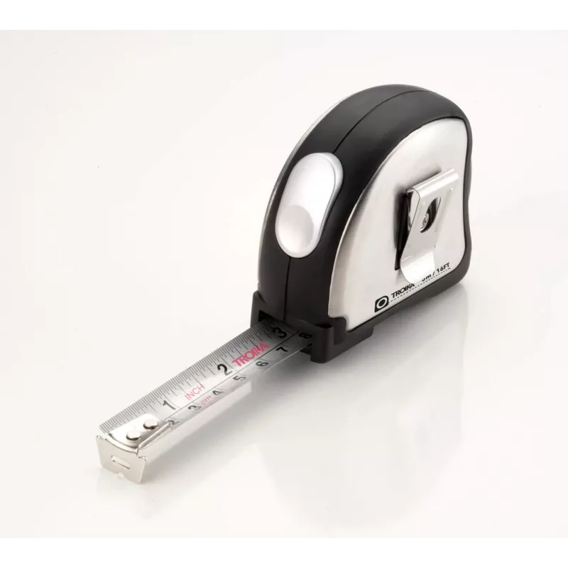 TROIKA ACCURATE Mini Rollmaßband 2m/6ft Schlüsselanhänger Chrom