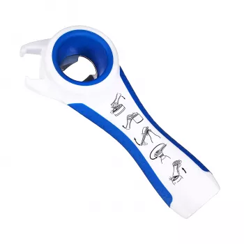First Aid Only 5-in-1 Multi-Öffner für Flaschen und Dosen, Weiß/Blau, Reduziert Kraftaufwand