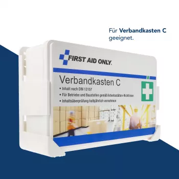 First Aid Only Wandhalterung für Erste-Hilfe-Kasten C, vorgebohrte Löcher, Weiß/Grau
