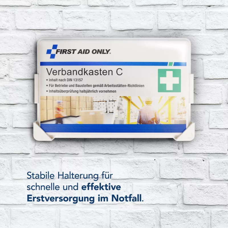 First Aid Only Wandhalterung für Erste-Hilfe-Kasten C, vorgebohrte Löcher, Weiß/Grau