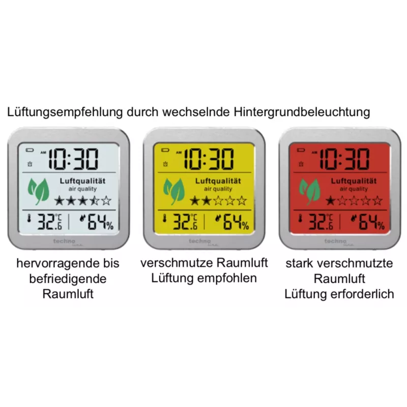 TECHNO LINE WL1020 Wetterstation Luftqualitätsmonitor CO2 Temperatur Luftfeuchtigkeit