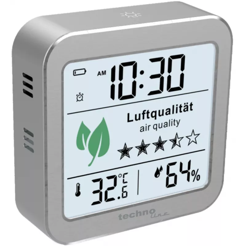 TECHNO LINE WL1020 Wetterstation Luftqualitätsmonitor CO2 Temperatur Luftfeuchtigkeit