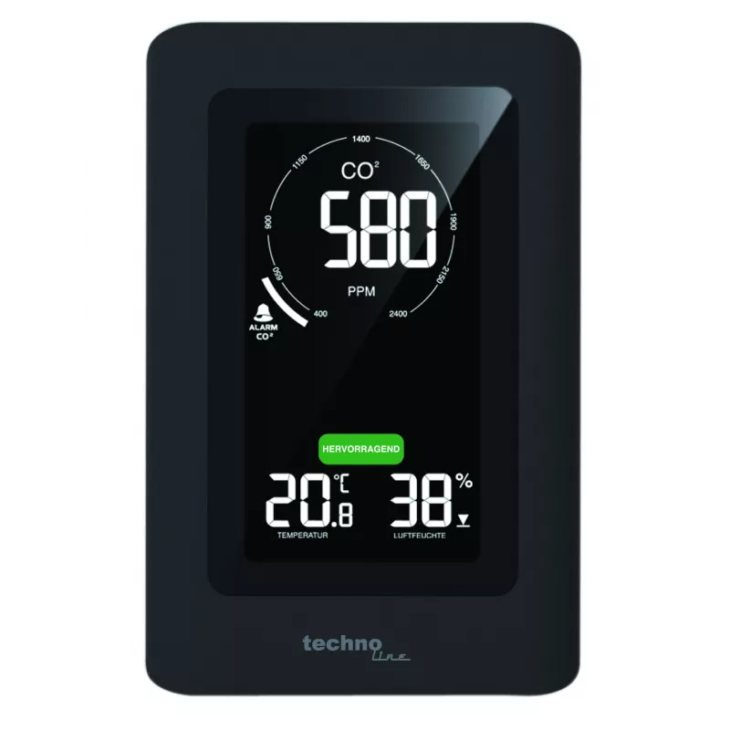 TECHNO LINE WL1030 Wetterstation Luftqualitätsmonitor CO2 Temperatur Luftfeuchtigkeit