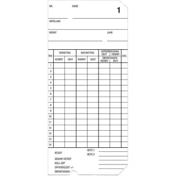 Bürk Mobatime 500 Stempelkarten Typ 2-6 – 500er-Pack