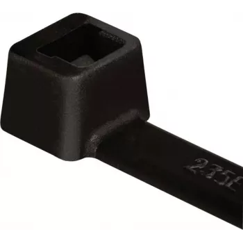 HellermannTyton T80R-W-BK-C1 Kabelbinder, innenverzahnt, T-Serie, schwarz, 210 mm x 4,7 mm, 100 Stück