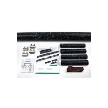 HellermannTyton LVK-C-5x6-25-PO-X-BK Wärmeschrumpf-Stoßverbindungs-Set mit Schraubverbindern 380-04015, Schwarz