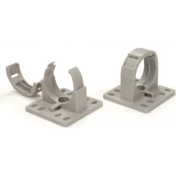 HellermannTyton CTCC-IWS17-MB43-PA66/6HIRHS-GY Wellrohrhalter, Klebebasis, 17 mm, grau