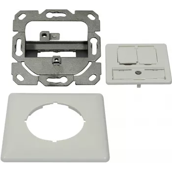 Synergy 21 Keystone Modulträger Unterputzdose für 2x TP-Modul, Reinweiß, designkompatibel UAE (S216359)