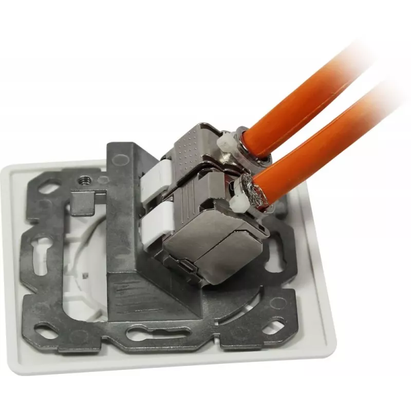 Synergy 21 Keystone Modulträger Unterputzdose für 2x TP-Modul, Reinweiß, designkompatibel UAE (S216359)