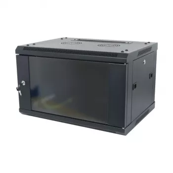 ALLNET 19 inch Wandgehäuse 15U 1-teilig Tiefe 450mm Schwarz Flat Pack SMA Serie