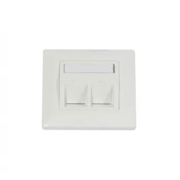 Synergy 21 Keystone-Modul-Abdeckplatte, Unterputz, 2 Slots, Reinweiß, eckiger Rahmen (S216330V2)