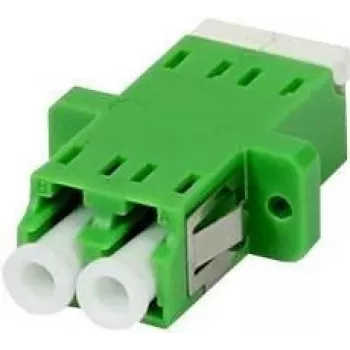 SYNERGY 21 LC/APC Glasfaserkupplung, Duplex, Singlemode 9/125µm, Grün, Keramikhülse, geflanscht, mit einseitigem Laserschutz