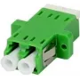 SYNERGY 21 LC/APC Glasfaserkupplung, Duplex, Singlemode 9/125µm, Grün, Keramikhülse, geflanscht, mit einseitigem Laserschutz