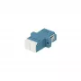 SYNERGY21 Glasfaser-Kupplung LC/LC Singlemode OS2 9/125µm Duplex Blau PVC Keramikhülse Flansch mit einseitiger Laserschutzklappe