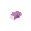 SYNERGY21 LC-LC Duplex Multimode OM4 Fiber Optic Coupler, Erika Violet, PVC, Flanged, with One-sided Laser Protection Shutter