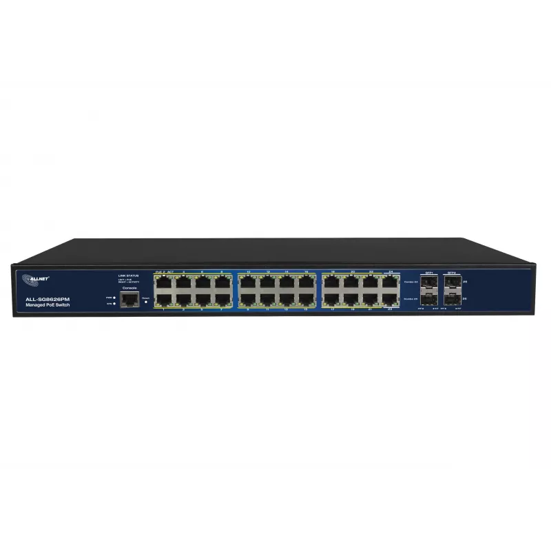 ALLNET ALL-SG8626PMJ Layer 2+ Full Managed Gigabit Switch mit 24-Port PoE+ 370W