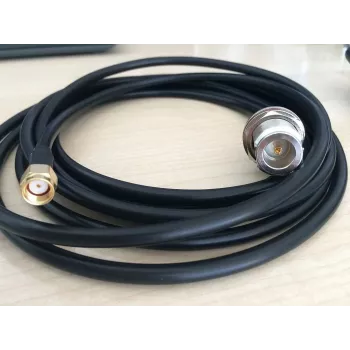 ALLNET ANT-CAB-RSMA-N-F-300-P LMR-195 Koaxialkabel, R-SMA Stecker auf N-Buchse, 3 m, Schwarz