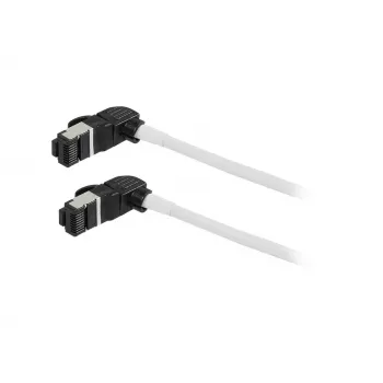Synergy21 Patchkabel RJ45, CAT6A 500MHz, 0,25m, Weiß, S/FTP, Slimline Rund d=4,5mm, TPE/LSZH (Superflex), AWG28, mit CAT7-Rohstecker, drehbarer Stecker