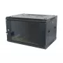 ALLNET 19 inch Wandgehäuse 18U 1-teilig Tiefe 600mm Schwarz Flat Pack SMA Serie