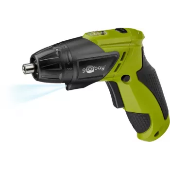 Goobay Mini-Akkuschrauber 3,6 V mit LED-Licht, maximale Arbeitszeit 45 Minuten