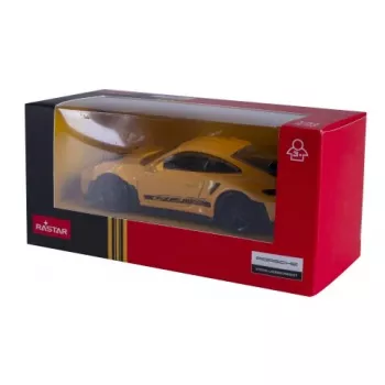 JAMARA Porsche 911 GT3 RS 1:43 Gelbes Druckguss-Modellauto (402238)