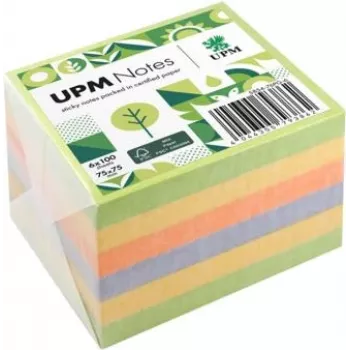 UPM Notes Self-Stick Notes Spring 75x75mm 100 Blatt 6 Blöcke gemischte Farben