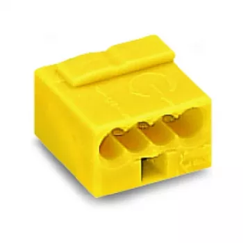 WAGO 243-504 Series 243 4-Conductor Micro Terminal, 100 Stück, Gelb