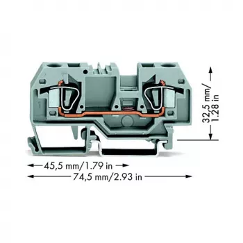 WAGO 282-901 2-Leiter-Durchgangsklemme, 6 mm, Grau